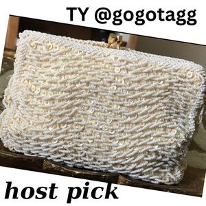 PROM Vintage White Pearl Beaded Purse 1960s🤍